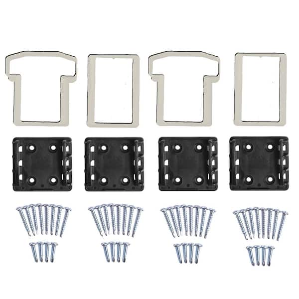 Weatherables Naples Tan Straight Railing Bracket Kit (4-Piece)