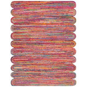 Cape Cod Red/Multi 8 ft. x 10 ft. Striped Braided Abstract Area Rug