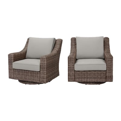 grey wicker swivel chair