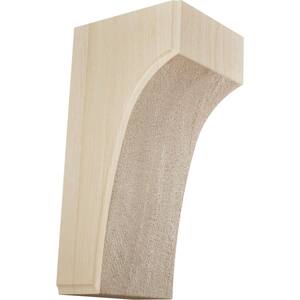 4 in. x 5-1/2 in. x 8 in. Unfinished Rubberwood Clarksville Corbel