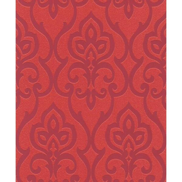Washington Wallcoverings Contemporary Damask in red