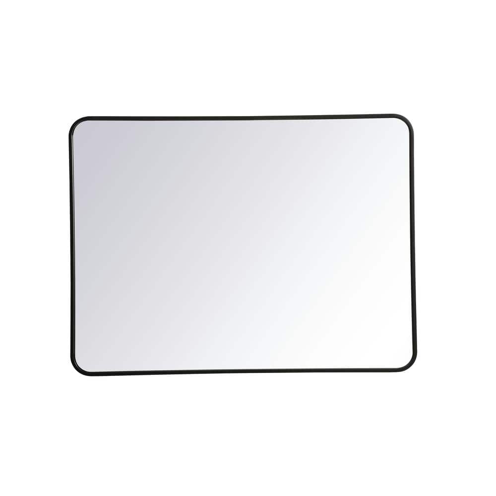 Timeless Home 40 in. H x 30 in. W Black Modern Soft Corner Rectangular Wall