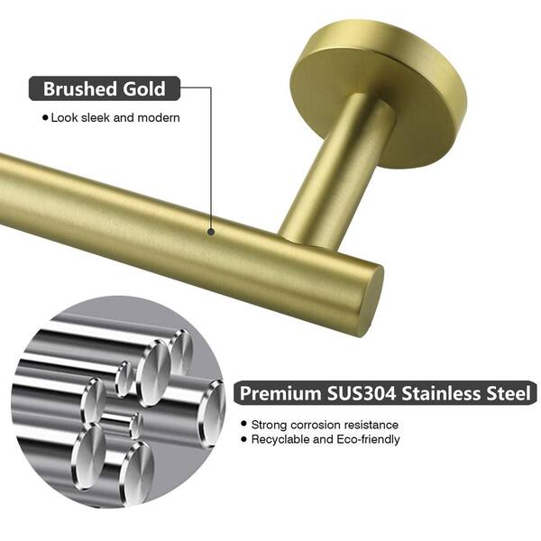 Silver Bathroom Hardware Sets Wall Mounted Stainles Steel Sus304 Gold satin