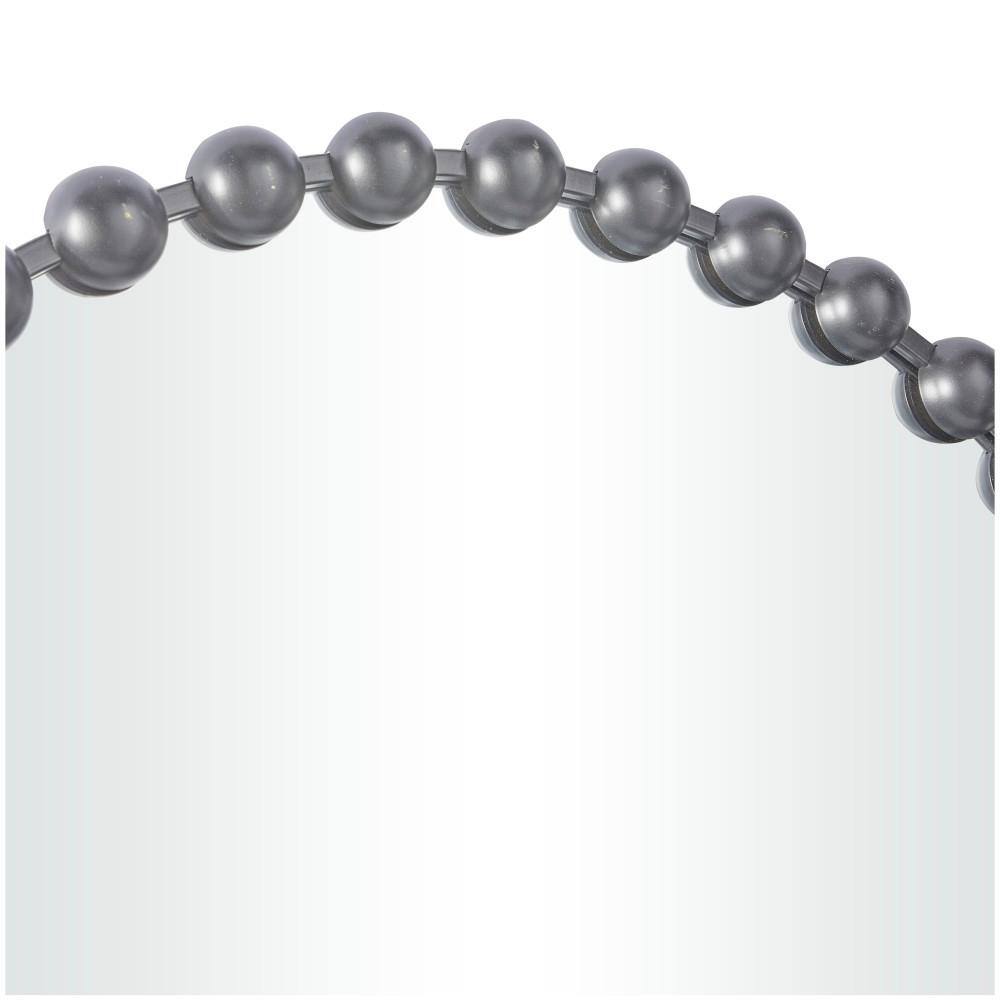 36" Round Black Beaded Frame Wall Mirror