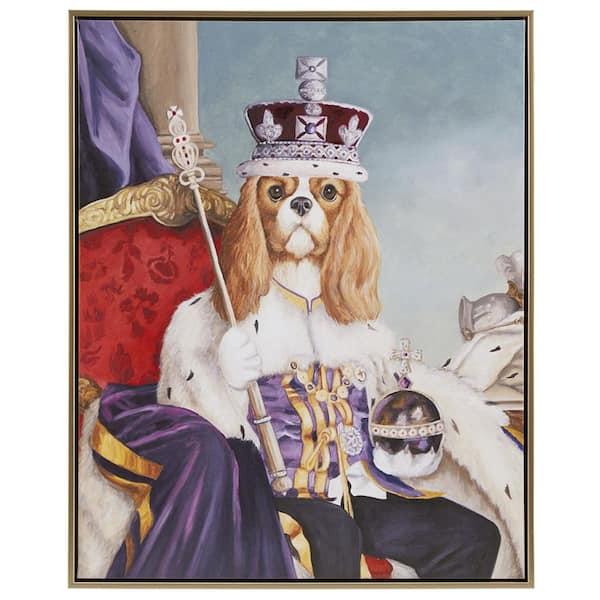 Miscool Anky 1-Piece Framed Art Print 16.5 in. x 20.5 in. King Charles Spaniel III Framed Canvas Wall Art