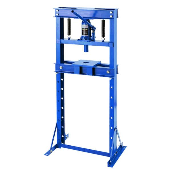 Heavy Duty Blue 12 Ton H-Frame Hydraulic Shop Press,Adjustable Benchtop Hydraulic Press with Steel Plates for Garage