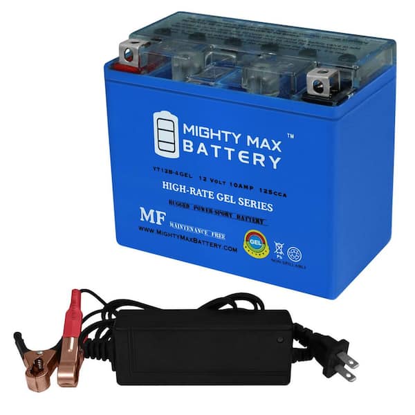 MIGHTY MAX BATTERY YT12B-4 GEL Battery Replaces Parts Unlimited 2113-0090 + 12V 2A Chrgr