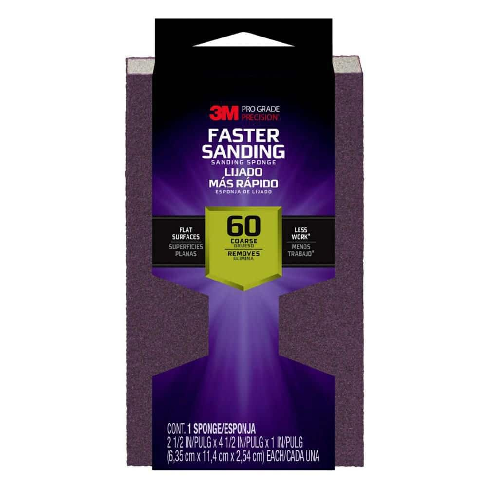 3M Pro Grade Precision 2 5 In X 4 5 In X 1 In 60 Grit Faster Sanding   3m Drywall Sanding Sponges 2406pgp C B 64 1000 