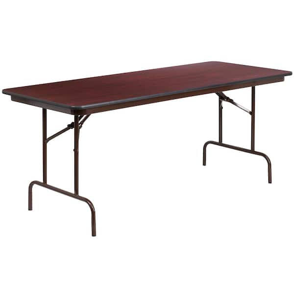 Carnegy Avenue 72 in. Mahogany Wood Table top Material Folding Banquet Tables