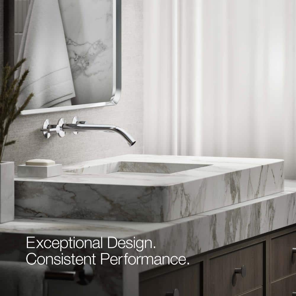 Polished Chrome Wall-Mount Bathroom Sink Faucet Spout