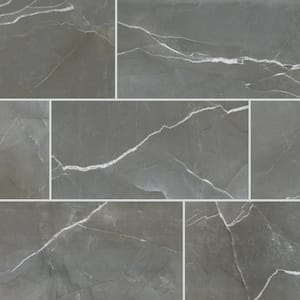 Rivervale Silver Steel 18 in. x 36 in. Glazed Ceramic Floor and Wall Tile (12.89 sq. ft./Case)