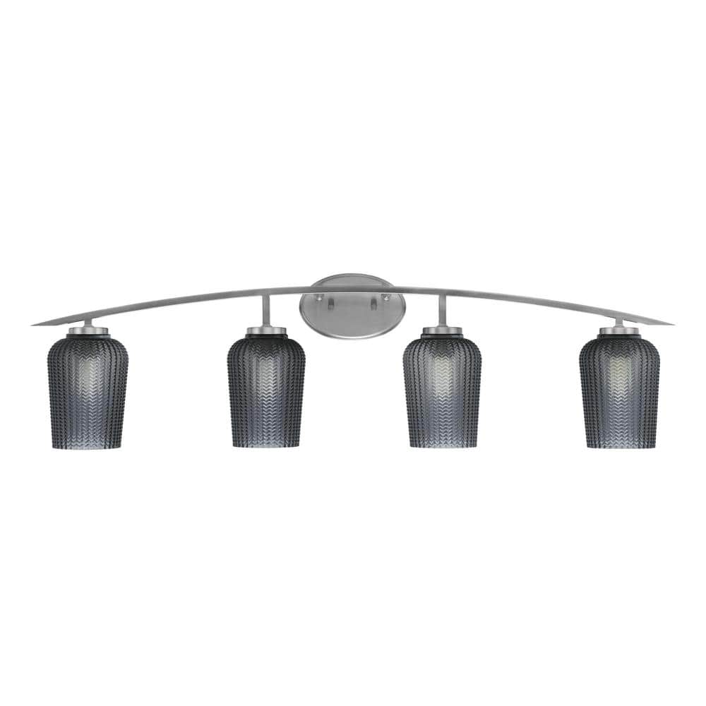 Siena 40 in. 4-Light Graphite Vanity-Light Graphite with 5 in. Smoke Textur