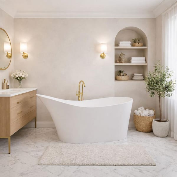 ANZZI Tuasavi Series 68 in. x 29 in. Flat Bottom Solid Surface ANZZI Tuasavi Series 68 in. x 29 in. Flat Bottom Solid Surface