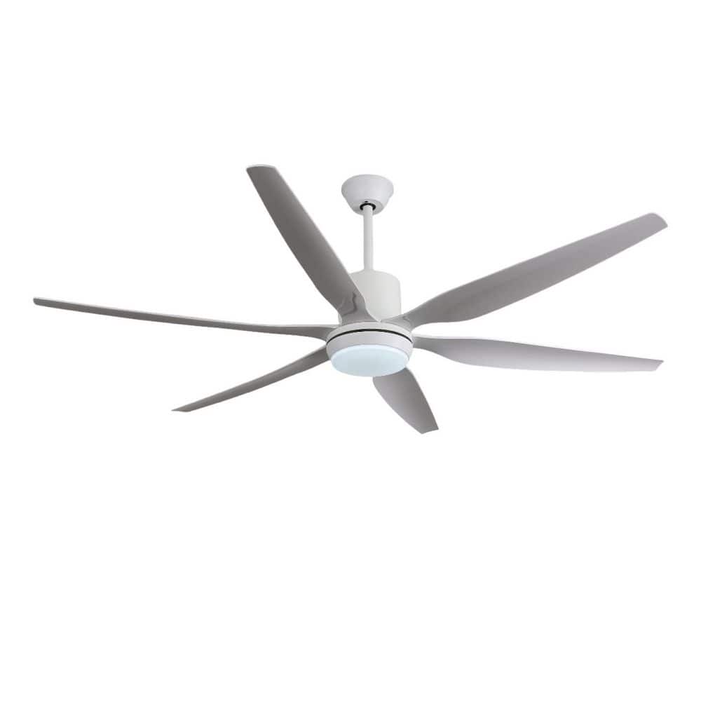 66 in. Matte-White Ceiling Fan with Tri-CCT 1350-Lumen LED, 6 ABS Blades, DC Motor, Remote and 3 Downrods price history on PriceWatchPro
