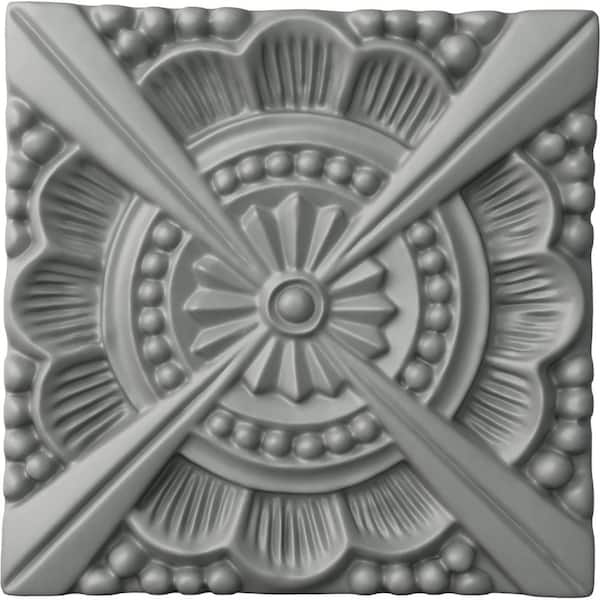 Ekena Millwork 5/8 in. x 4-3/4 in. x 4-3/4 in. Polyurethane Palmetto Beaded Rosette