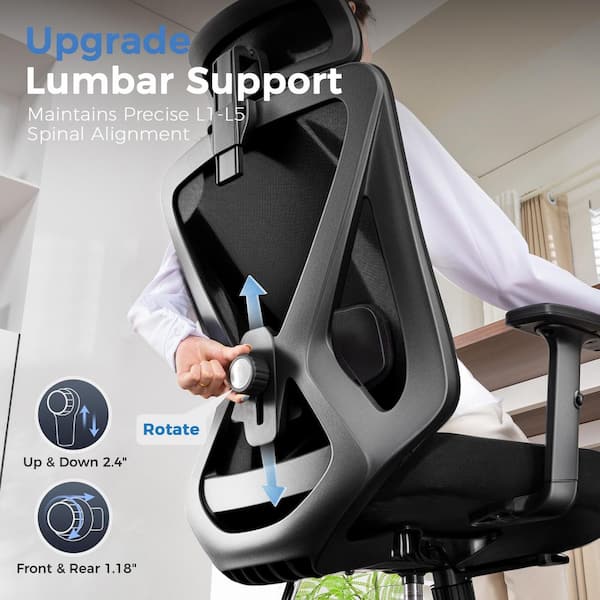 ComHoma Mesh Ergonomic Office Chair with 3D Adaptive Lumbar