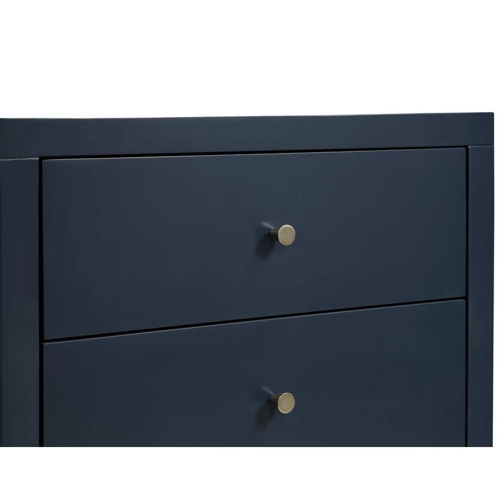 Nolan Midnight Blue 3-Drawer Wood Nightstand
