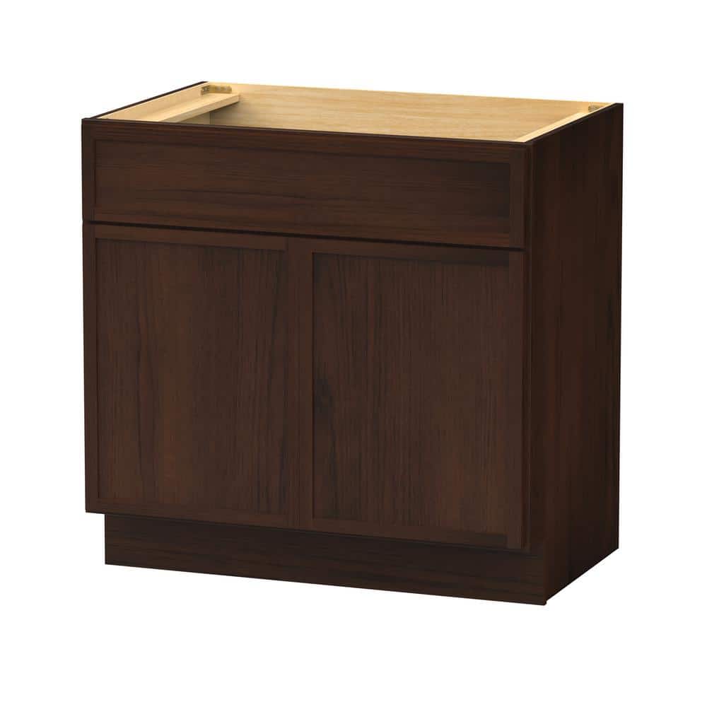 36" Brown Birch Plywood Freestanding Single Base Cabinet