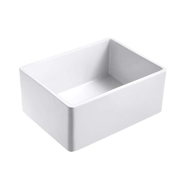 Sutton Place Farmhouse Fireclay 24 in. Single Bowl Kitchen Sink with Grid with Grid and Strainer Sutton Place Farmhouse Fireclay 24 in. Single Bowl Kitchen Sink with Grid with Grid and Strainer