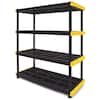 Black 4-Tier Heavy Duty Plastic Freestanding Storage Shelving Unit (48 ...