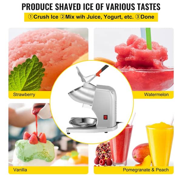 VEVOR 1196 oz. White Commercial Ice Crusher ETL Approved Stainless Steel  Electric Snow Cone Machine Shaved Ice Machine SBJ300XTDWT000001V1 - The  Home Depot