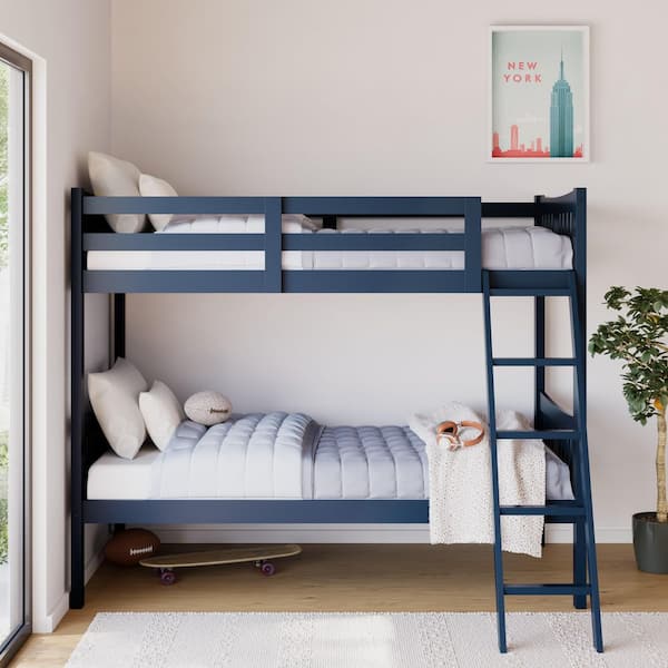 Caribou Navy Wood Twin Over Twin Bunk Bed