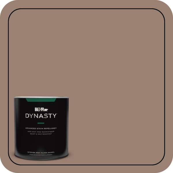 BEHR DYNASTY 1 qt. #N190-5 Frontier Brown One-Coat Hide Semi-Gloss Enamel Interior Stain-Blocking Paint and Primer