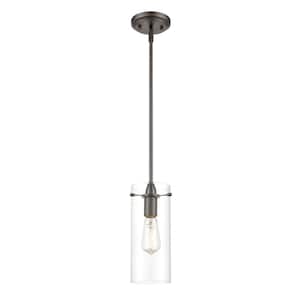 Montreal 1-Light Modern Bronze Pendant with Clear Glass Shade