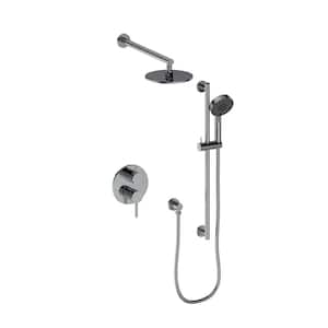 El Dorado 2-Spray Patterns with 2.0 GPM 7.9" Wall Mount Dual Shower Heads Shower System in Chrome