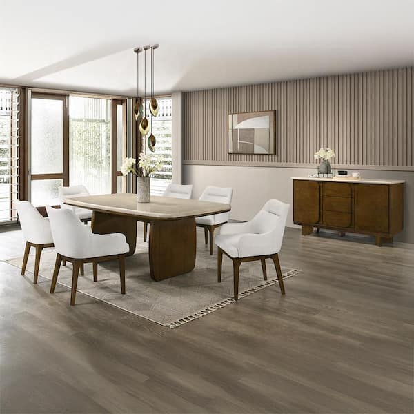 Acme Furniture Austen Vintage Oak Natural Marble 79 in. Double