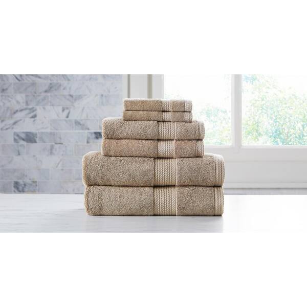 Home Resort Extravagant 6-Piece Taupe Solid Bath Towel Set