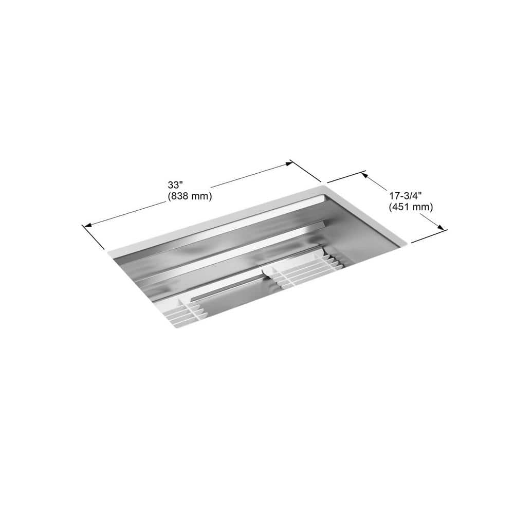 Prolific 33" Stainless Steel Undermount Single Bowl Kitchen Sink with Accessories