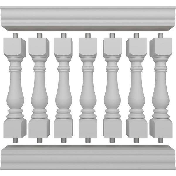 Ekena Millwork Fiberthane Bradford Balustrade 48 in. L x 38 in. H Fiberglass Railing Kit