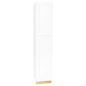 Shaker 18 in. W x 24 in. D x 90 in. H Assembled Pantry Kitchen Cabinet in Satin White