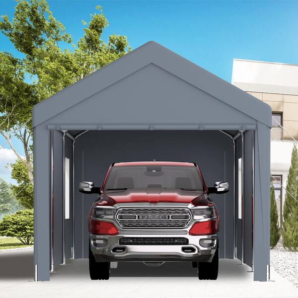 Zeus & Ruta 12 ft. x 20 ft. Gray Outdoor Portable Garage Canopy
