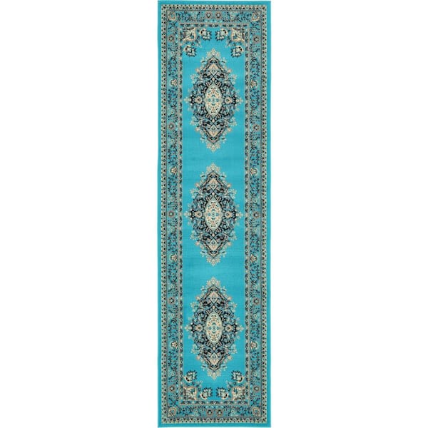 Reza Washington Turquoise 2' 7 x 10' 0 Runner Rug