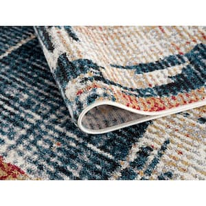 Nova Multi 3 ft. 9 in. x 5 ft. 6 in. Modern Abstract Area Rug