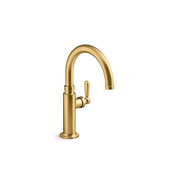 KOHLER Edalyn By Studio McGee Single-Handle Bar Faucet in Vibrant Brushed Moderne Brass