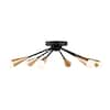 Generation Lighting Clive 25 in 6-Light Satin Brass Sputnik Semi-Flush ...