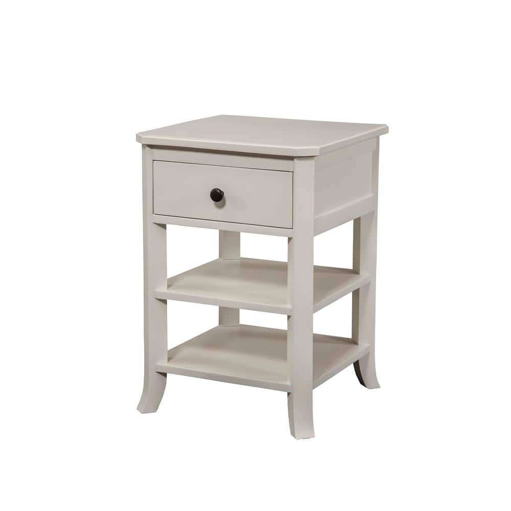 Baker 1Drawer, 2Open Shelves White Nightstand 977W02 The Home Depot