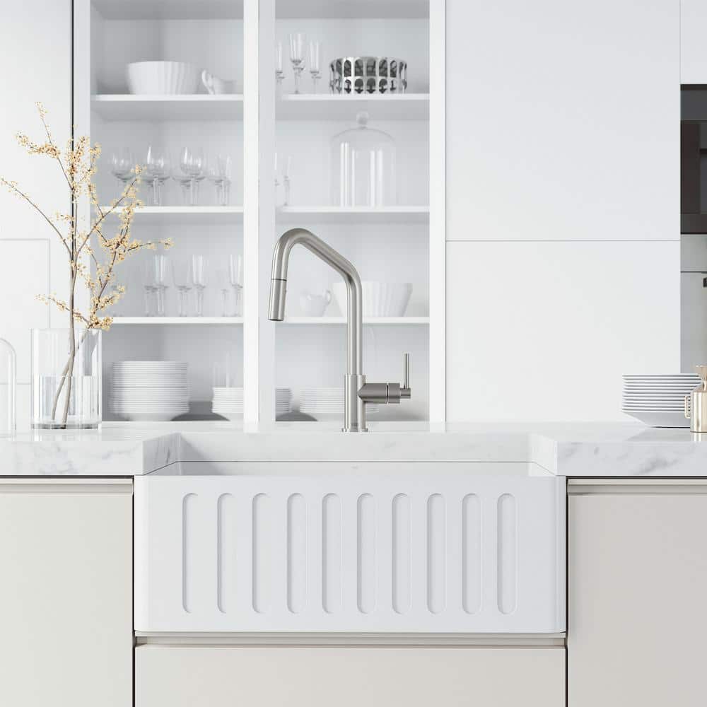Stainless Steel High Arc Pull-Down Kitchen Faucet with Spray