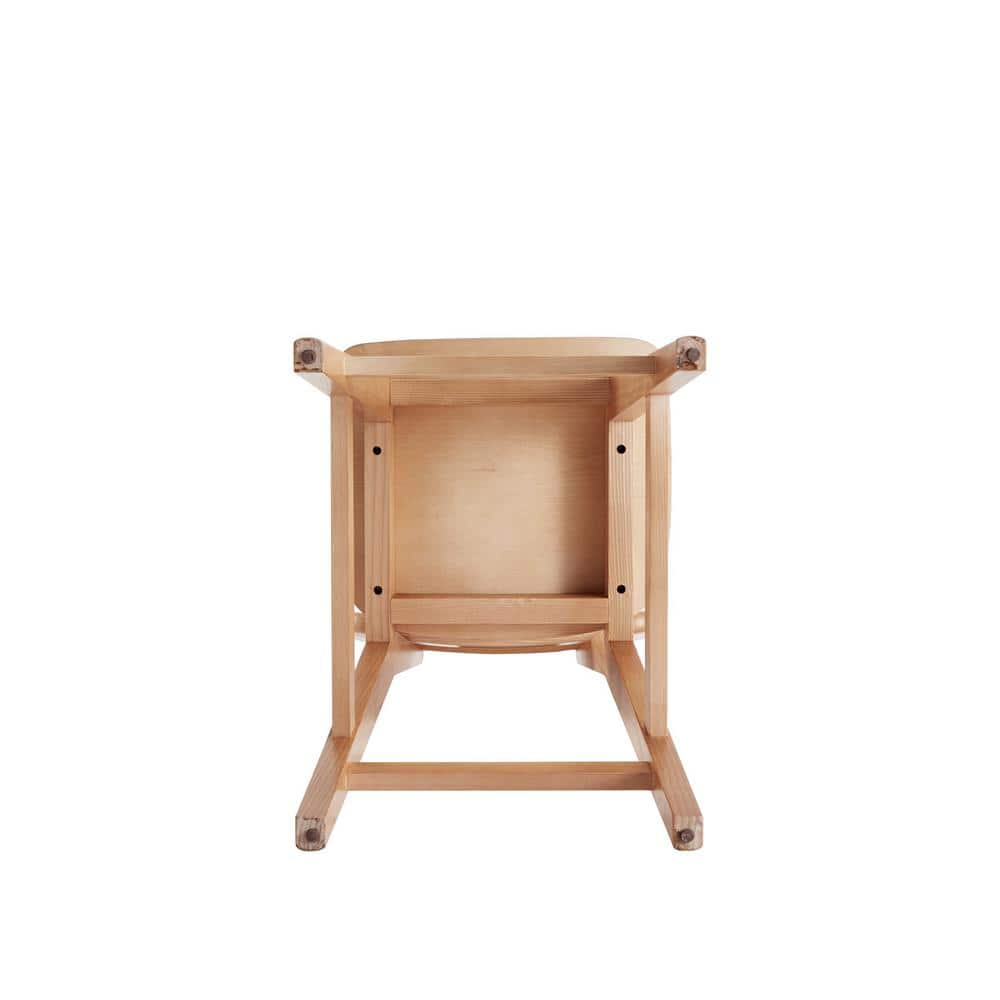 Set of 3 Natural Ash Wood and Cane Counter Stools