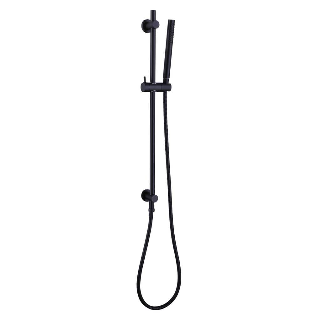 Wall Mount Handheld Shower Head with Adjustable Slide Bar in Matte Black