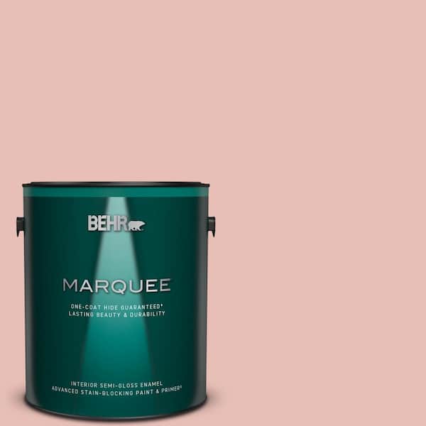 BEHR MARQUEE 1 gal. #T18-01 Positively Pink Semi-Gloss Enamel Interior Paint & Primer
