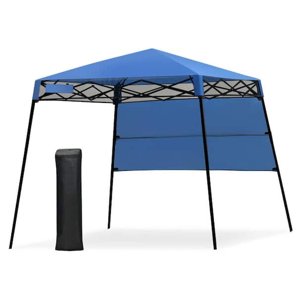 7 ft. x 7 ft. Blue Pop-up Canopy Tent with Carry Bag and 4 Stakes