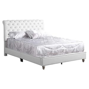 Maxx White Tufted Upholstered King Panel Bed