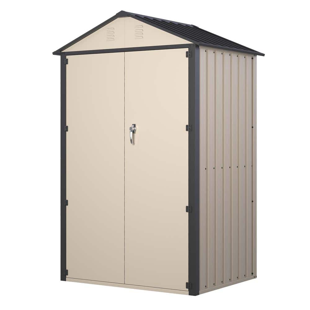 6 ft. W x 4 ft. D Yellow Outdoor Metal Storage Shed Garden Tool House with 