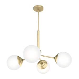 Hepburn 4 Light Modern Gold Brass Chandelier Bedroom Light