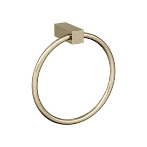 Monument 6-1/2 in. (165 mm) L Towel Ring in Golden Champagne