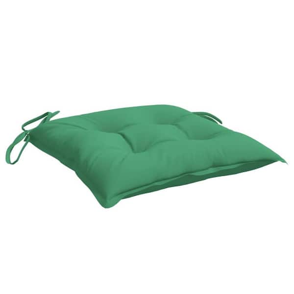 Benjara 19.7 in. x 19.7 in. Green Square Outdoor Cushion for Bench with Tufted Oxford Fabric (Set of 2)